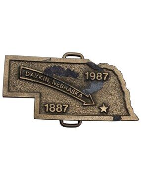 Daykin Nebraska Belt Buckle Vintage 1987 AS IS NE Collectible Western Wear